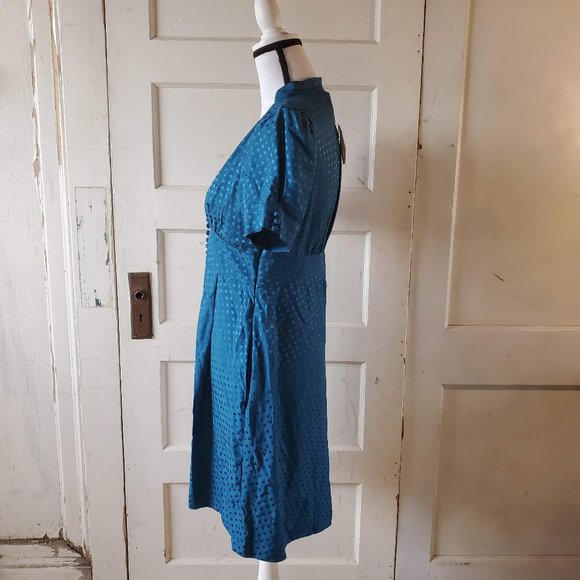BANANA REPUBLIC v-neck  Blue Spring Dress NEW! - Picture 2 of 8